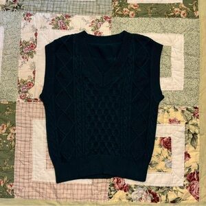 Emerald Cable Knit Sweater Vest
